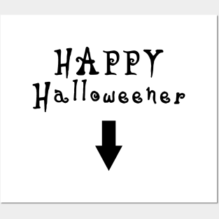 happy halloweener black Posters and Art
